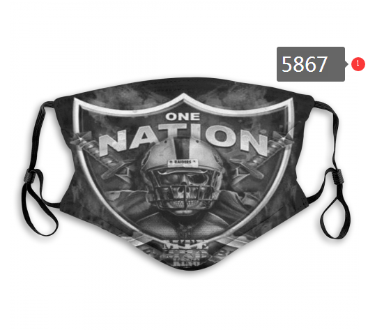 2020 NFL Oakland Raiders #5 Dust mask with filter->nfl dust mask->Sports Accessory